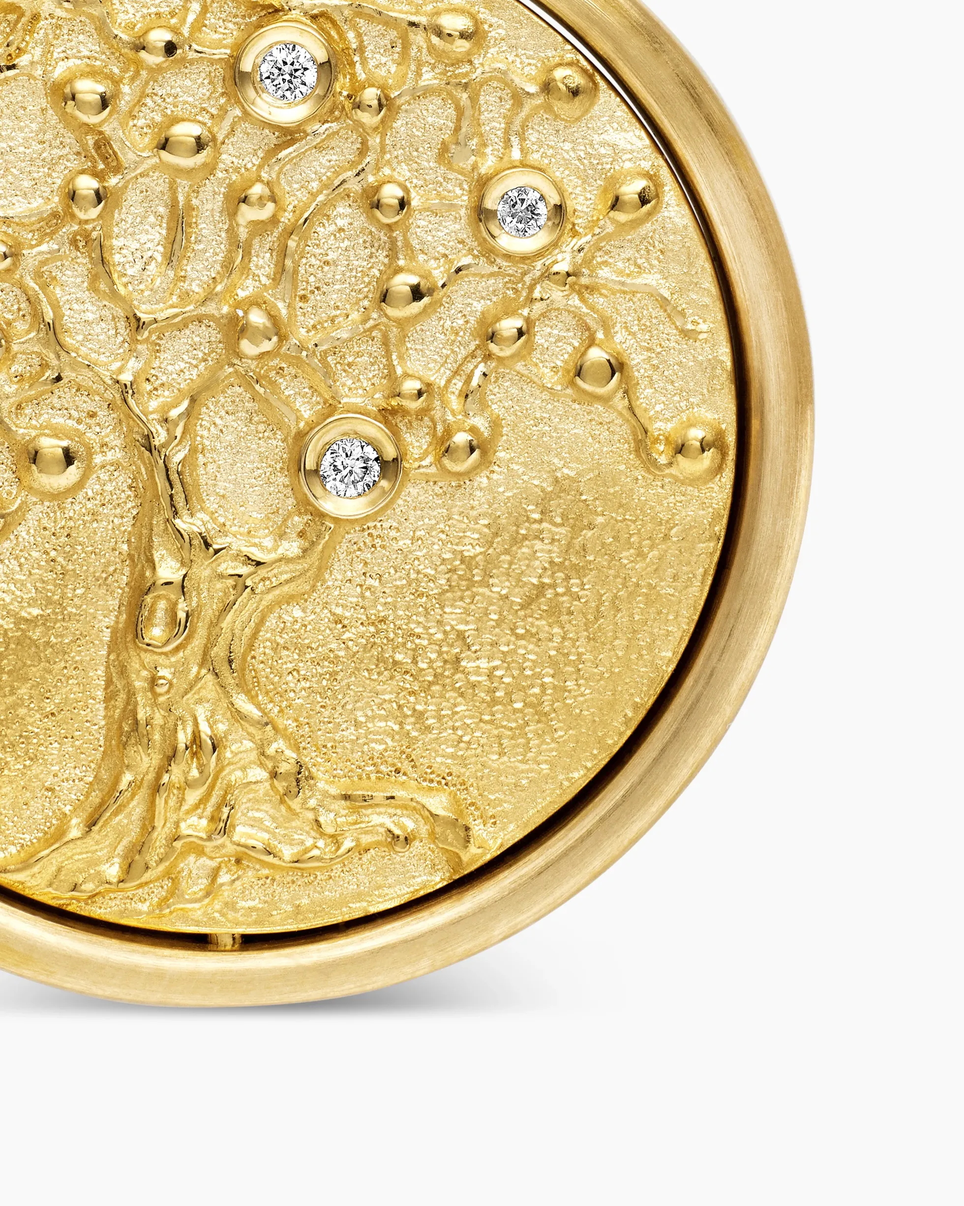 Life and Death Duality Amulet 18K Yellow Gold with Diamonds, 24mm