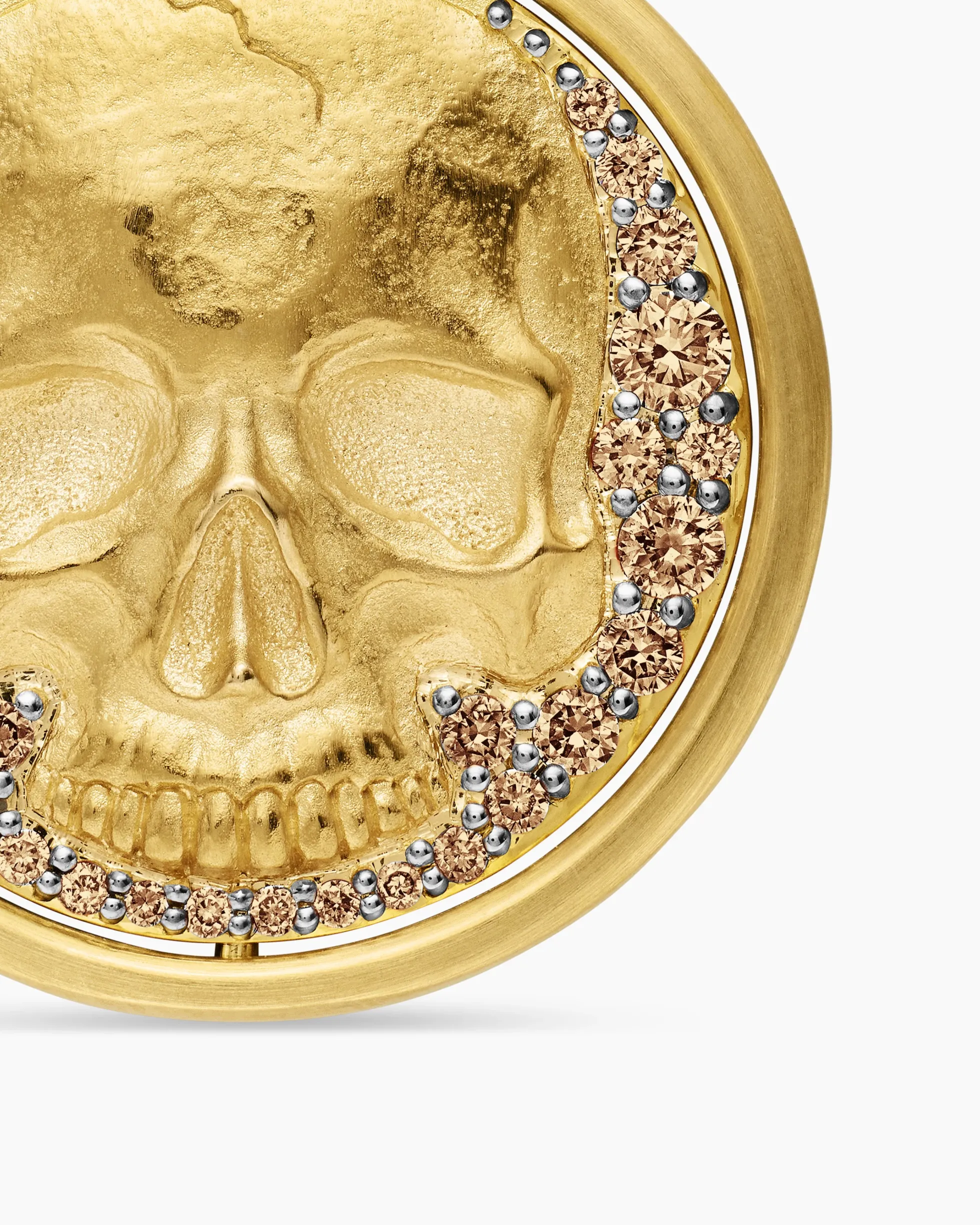 Life and Death Duality Amulet 18K Yellow Gold with Diamonds, 24mm