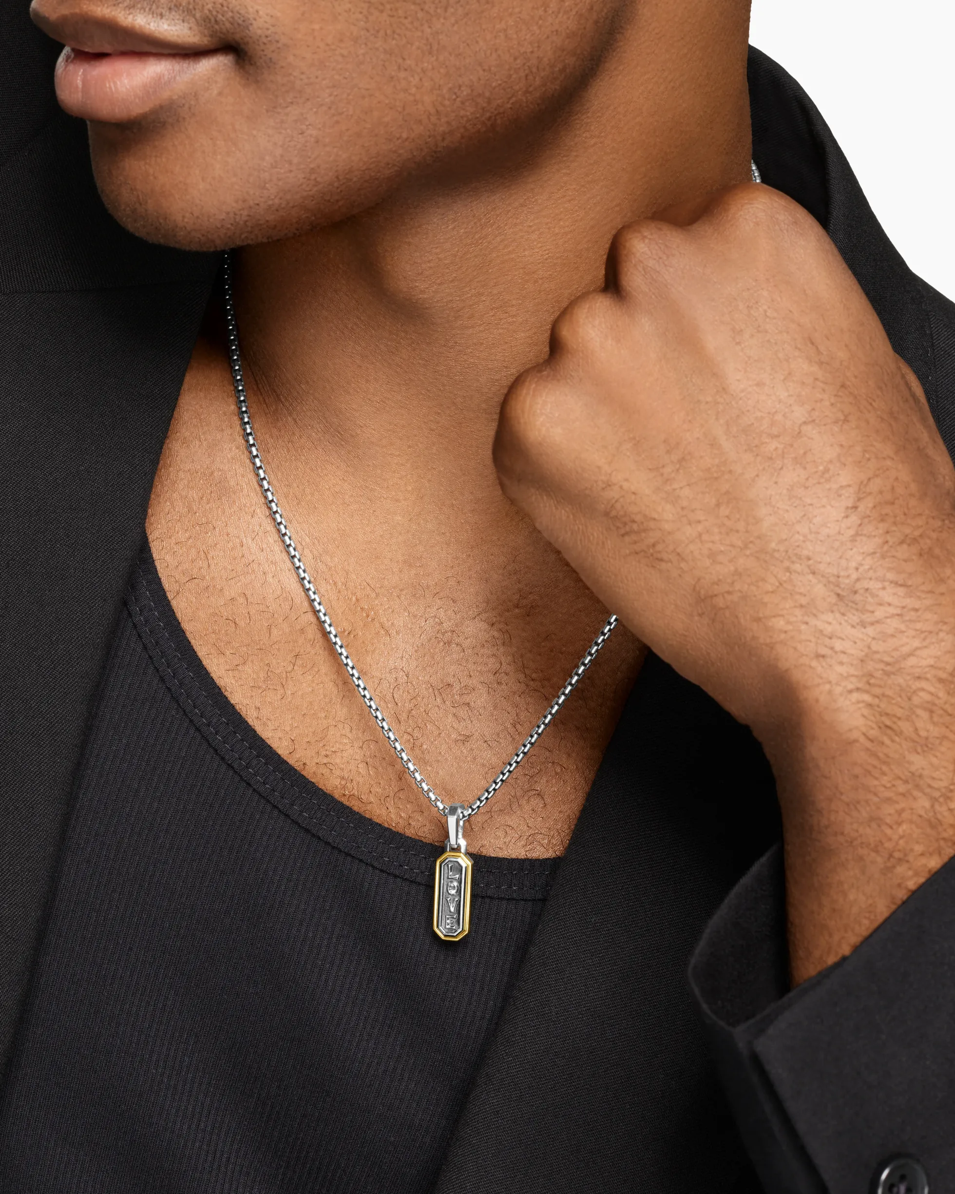 Love Amulet Sterling Silver with 14K Yellow Gold, 22mm