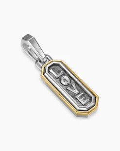 Love Amulet Sterling Silver with 14K Yellow Gold, 22mm