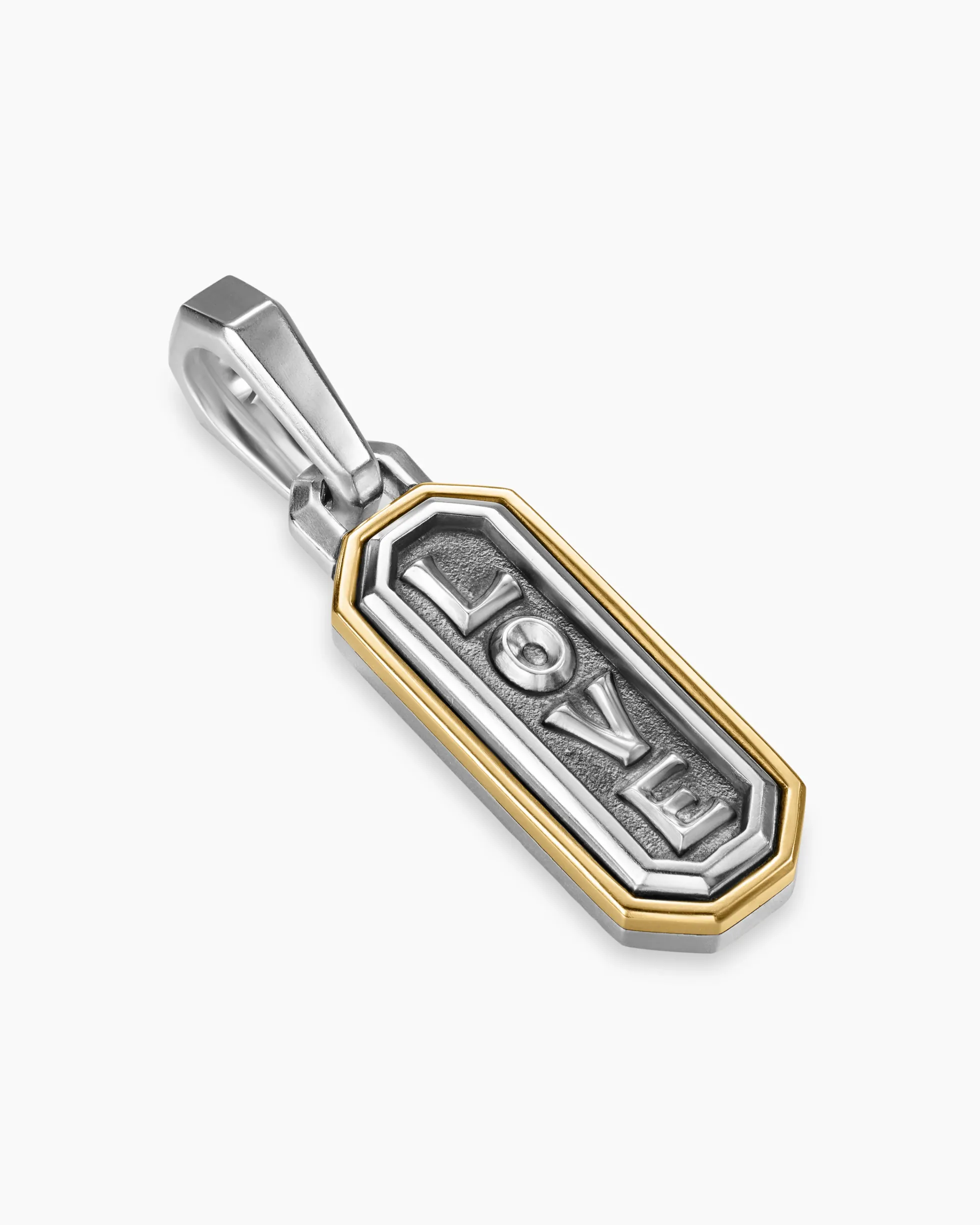 Love Amulet Sterling Silver with 14K Yellow Gold, 22mm