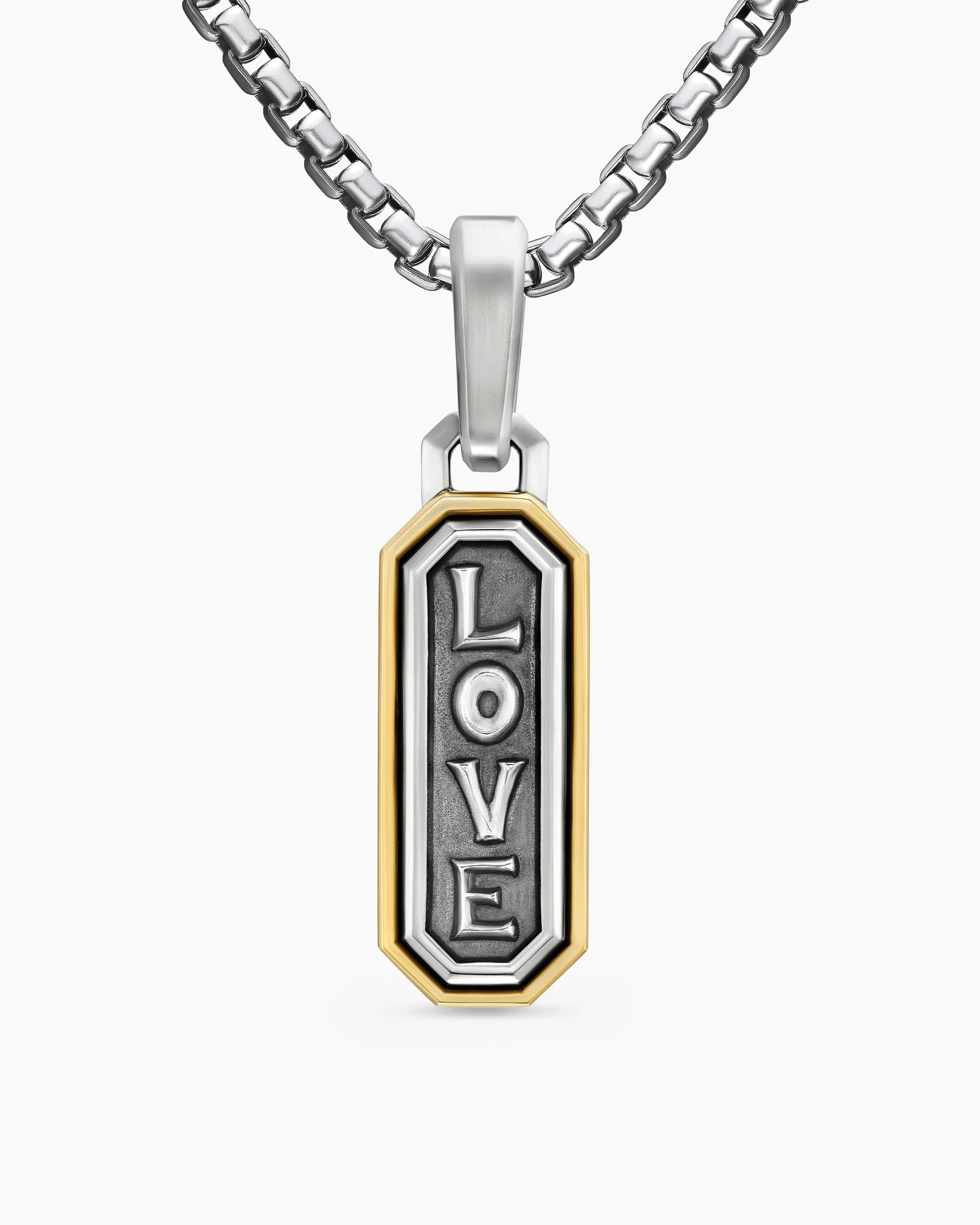 Love Amulet Sterling Silver with 14K Yellow Gold, 22mm