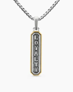 Loyalty Amulet Sterling Silver with 14K Yellow Gold, 35mm