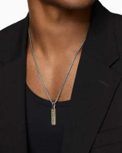 Loyalty Amulet Sterling Silver with 14K Yellow Gold, 35mm