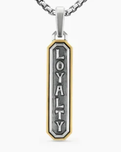 Loyalty Amulet Sterling Silver with 14K Yellow Gold, 35mm