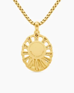 Madonna Amulet 18K Yellow Gold with Diamonds, 29mm