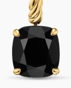 Marbella Drop Earrings 18K Yellow Gold with Black Onyx, 11mm