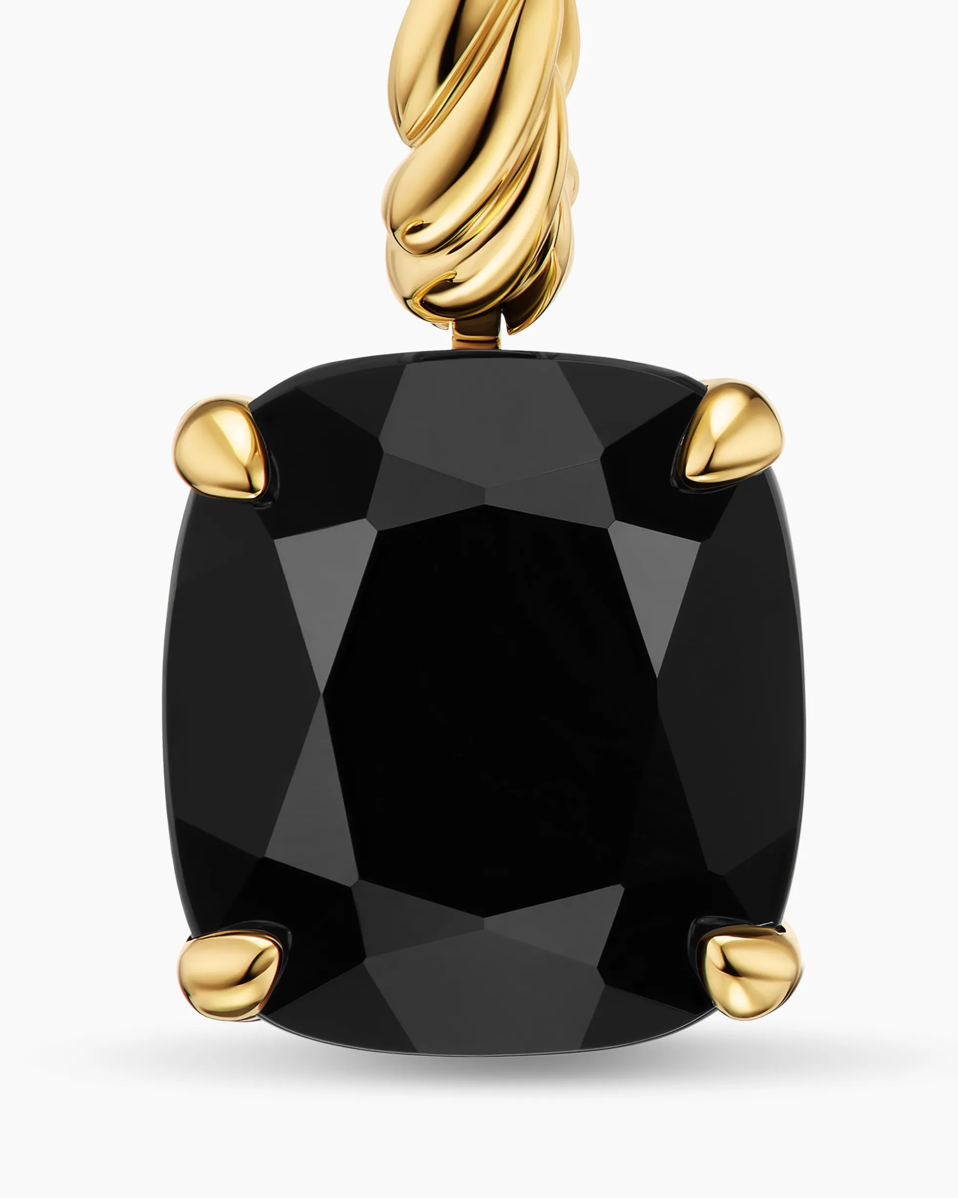 Marbella Drop Earrings 18K Yellow Gold with Black Onyx, 11mm