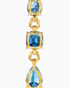 Marbella Y Pendant 18K Yellow Gold with Blue Topaz and Hampton Blue Topaz, 57.8mm