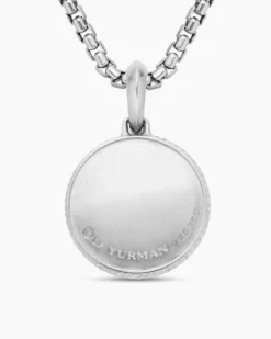 Maritime® Compass Amulet Sterling Silver with 18K Yellow Gold and Center Diamond, 20mm