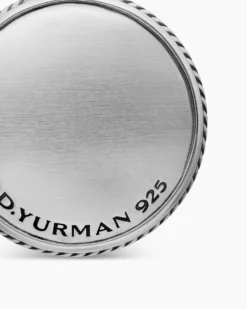 Maritime® Compass Amulet Sterling Silver with Center Black Diamond, 26.8mm