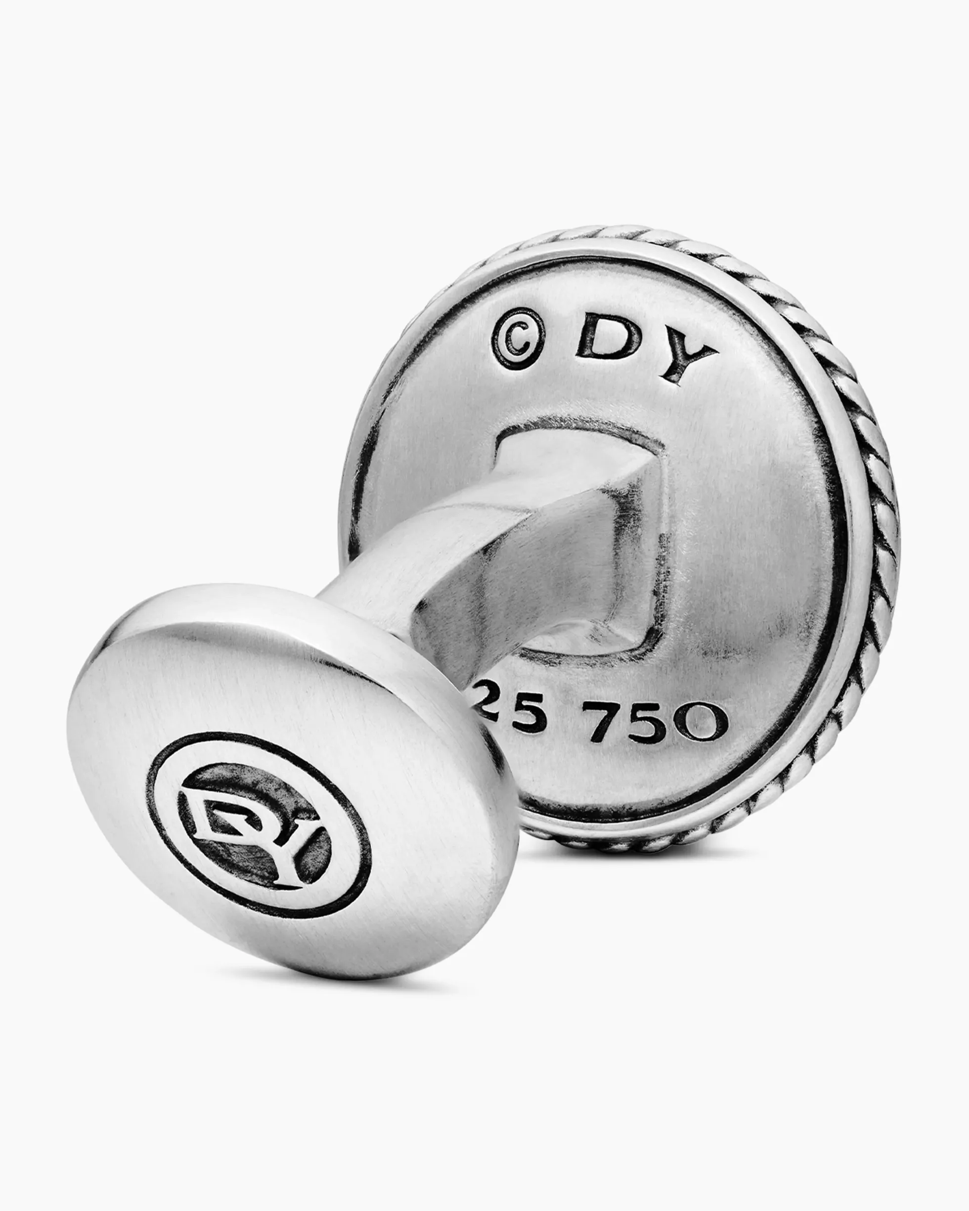 Maritime® Compass Cufflinks Sterling Silver with 18K Yellow Gold and Center Diamond, 16mm