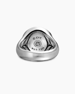 Maritime® Compass Signet Ring Sterling Silver with 18K Yellow Gold and Center Diamond, 19.4mm
