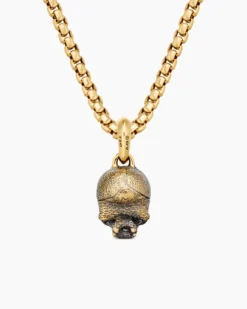 Memento Mori Skull Amulet 18K Yellow Gold, 16mm