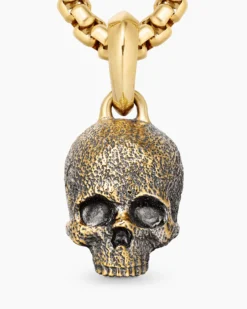 Memento Mori Skull Amulet 18K Yellow Gold, 16mm