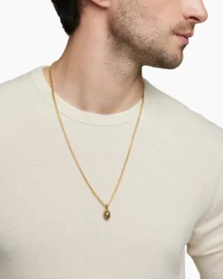 Memento Mori Skull Amulet 18K Yellow Gold, 16mm