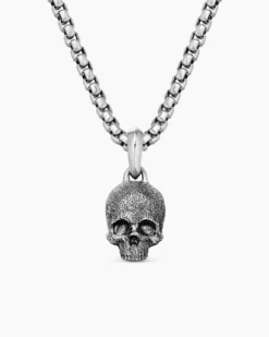 Memento Mori Skull Amulet Sterling Silver, 16mm