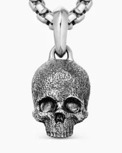 Memento Mori Skull Amulet Sterling Silver, 16mm