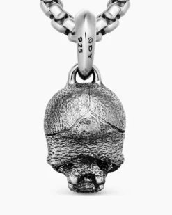 Memento Mori Skull Amulet Sterling Silver, 16mm