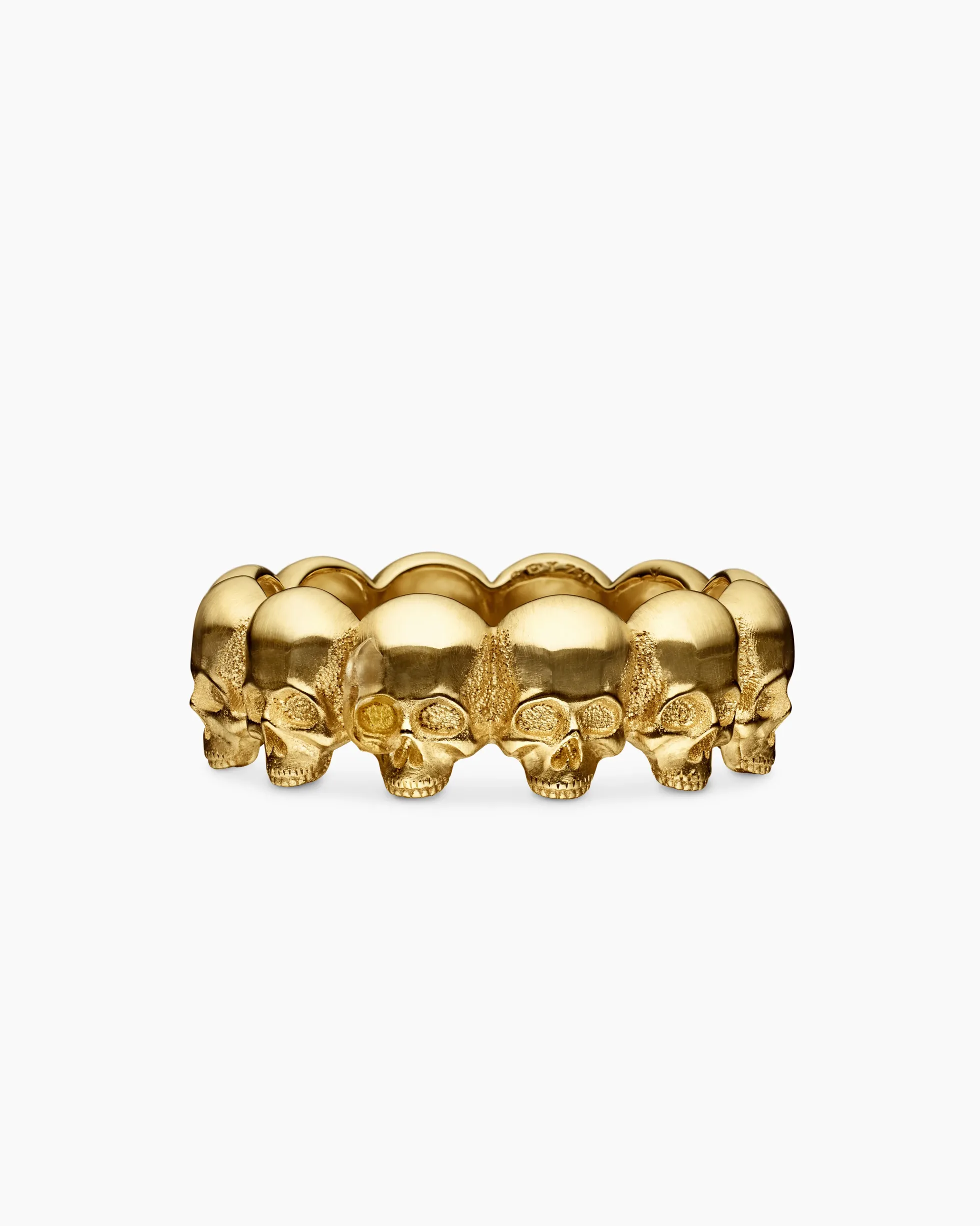 Memento Mori Skull Band Ring 18K Yellow Gold, 8.5mm