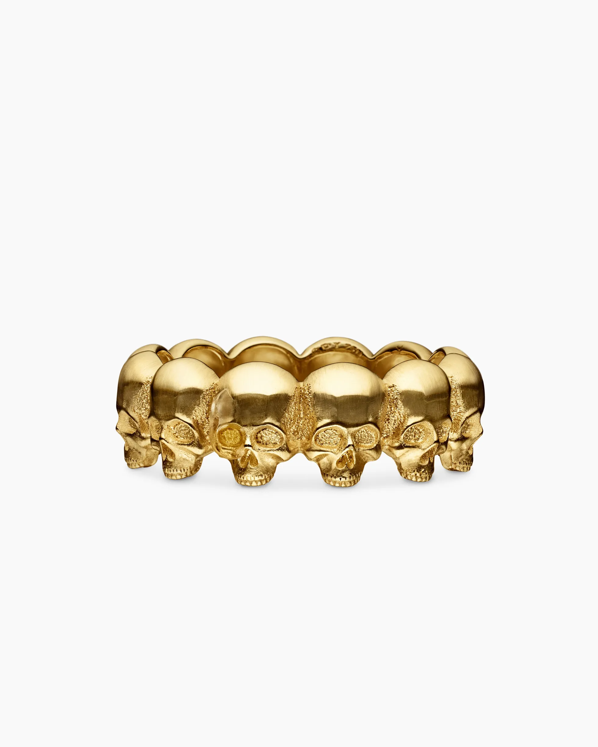 Memento Mori Skull Band Ring 18K Yellow Gold, 8.5mm