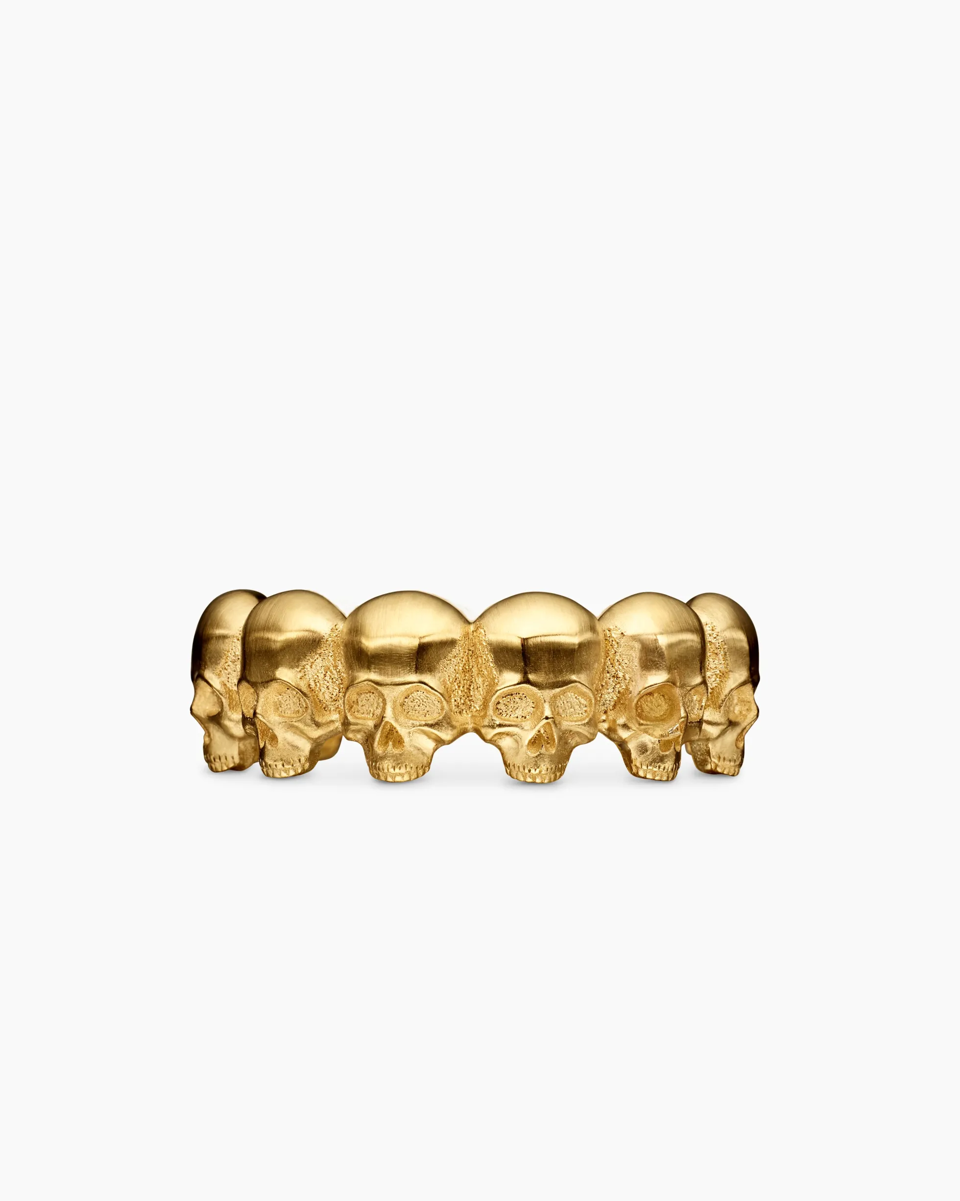 Memento Mori Skull Band Ring 18K Yellow Gold, 8.5mm
