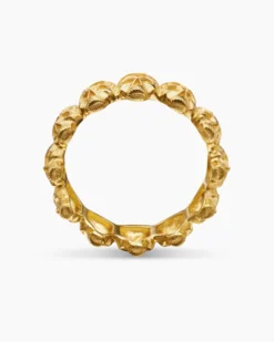 Memento Mori Skull Band Ring 18K Yellow Gold, 8.5mm
