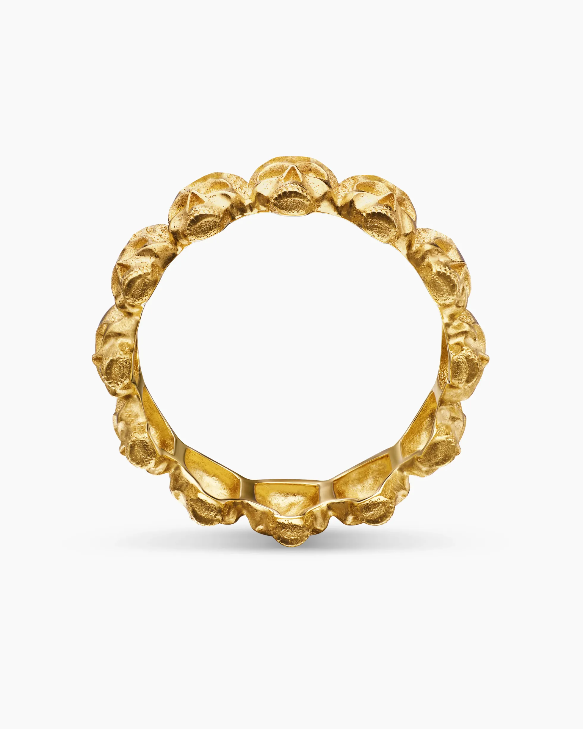 Memento Mori Skull Band Ring 18K Yellow Gold, 8.5mm