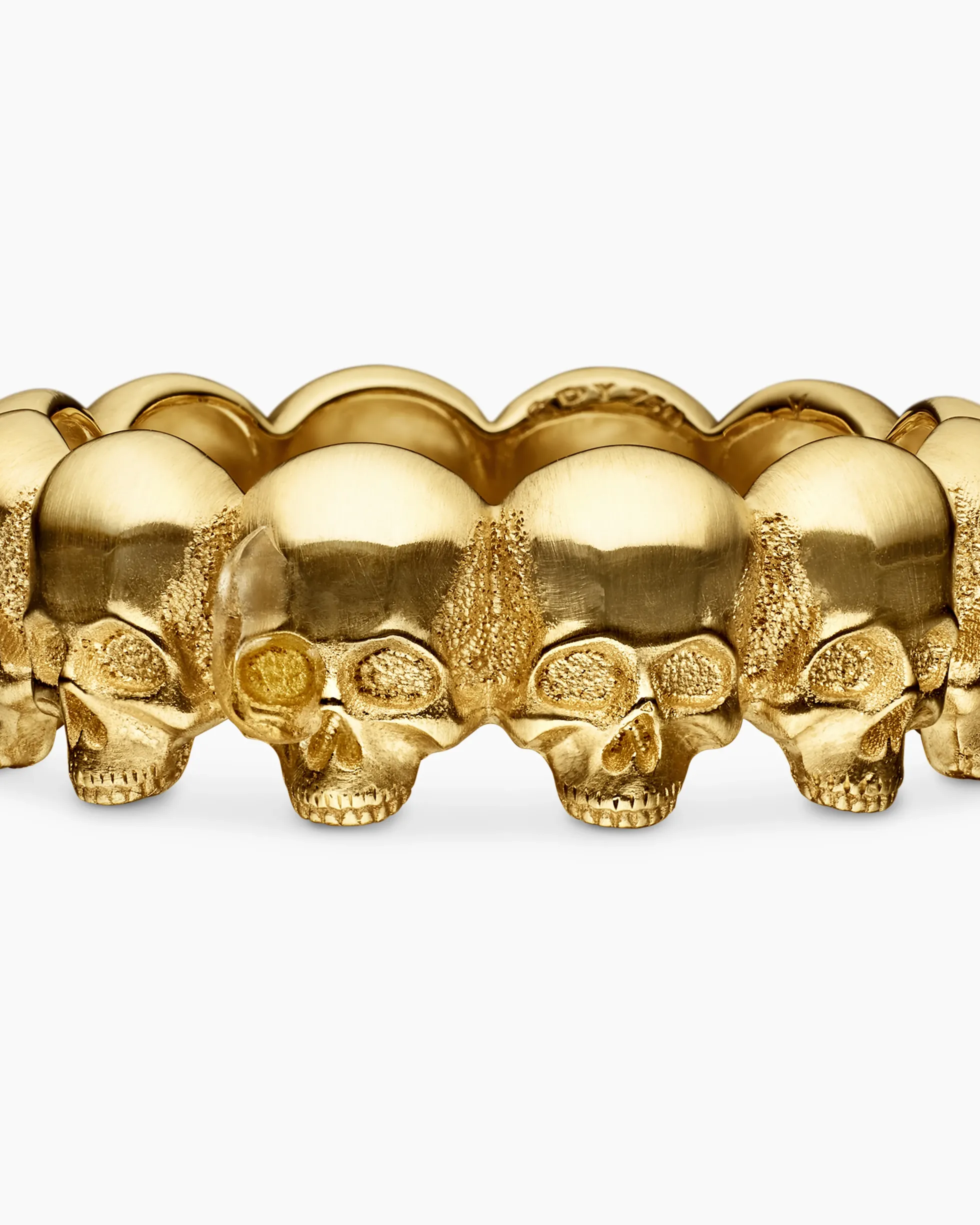 Memento Mori Skull Band Ring 18K Yellow Gold, 8.5mm