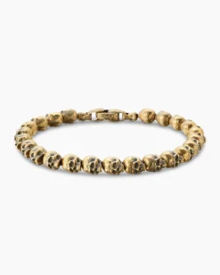 Memento Mori Skull Bracelet 18K Yellow Gold, 6mm