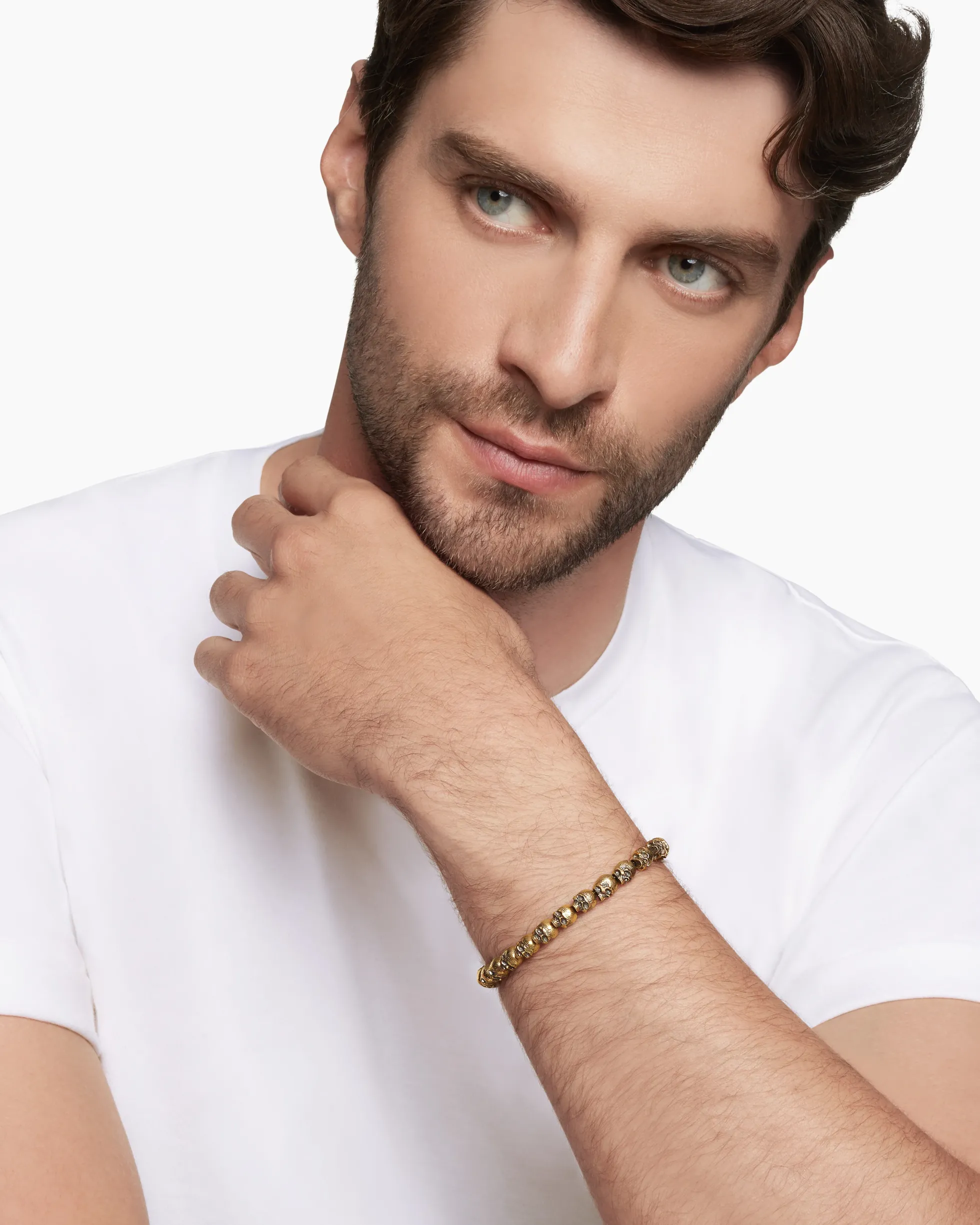 Memento Mori Skull Bracelet 18K Yellow Gold, 6mm