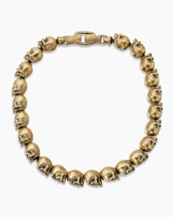 Memento Mori Skull Bracelet 18K Yellow Gold, 6mm