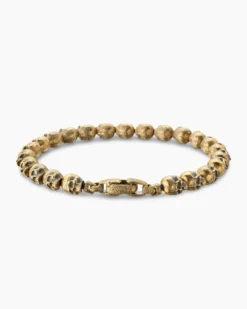 Memento Mori Skull Bracelet 18K Yellow Gold, 6mm