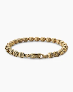 Memento Mori Skull Bracelet 18K Yellow Gold, 6mm