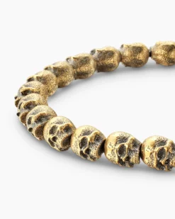 Memento Mori Skull Bracelet 18K Yellow Gold, 6mm
