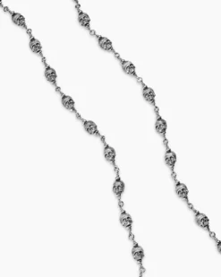 Memento Mori Skull Necklace Sterling Silver, 9mm