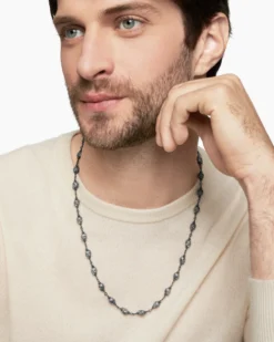 Memento Mori Skull Necklace Sterling Silver, 9mm
