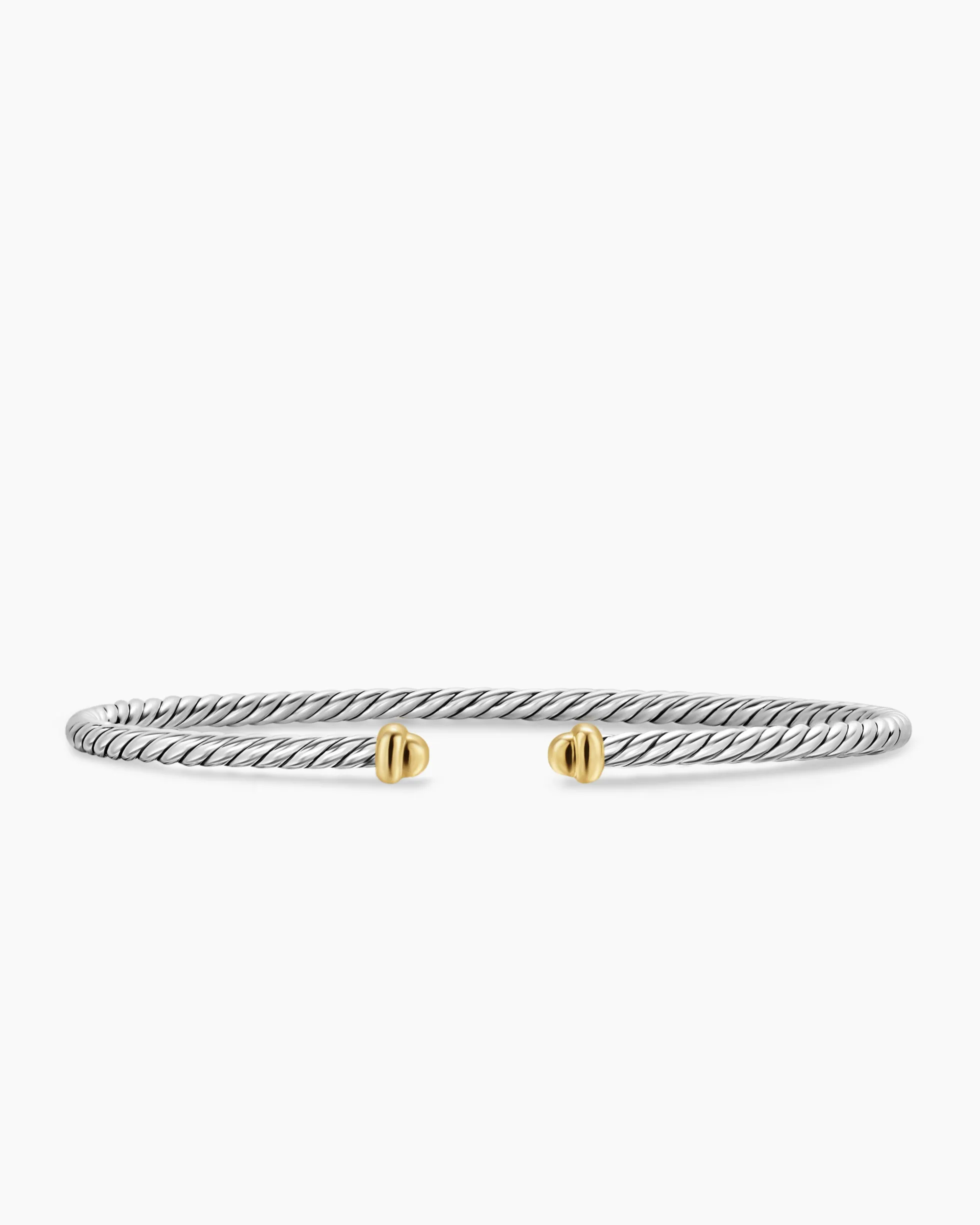 Micro Cable Flex® Bracelet Sterling Silver with 14K Yellow Gold, 2.6mm