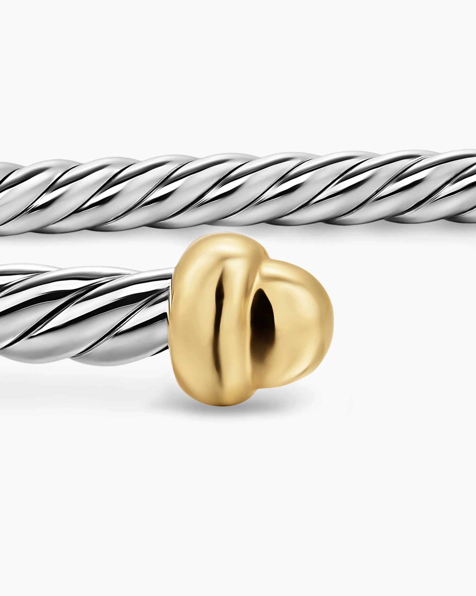 Micro Cable Flex® Bracelet Sterling Silver with 14K Yellow Gold, 2.6mm