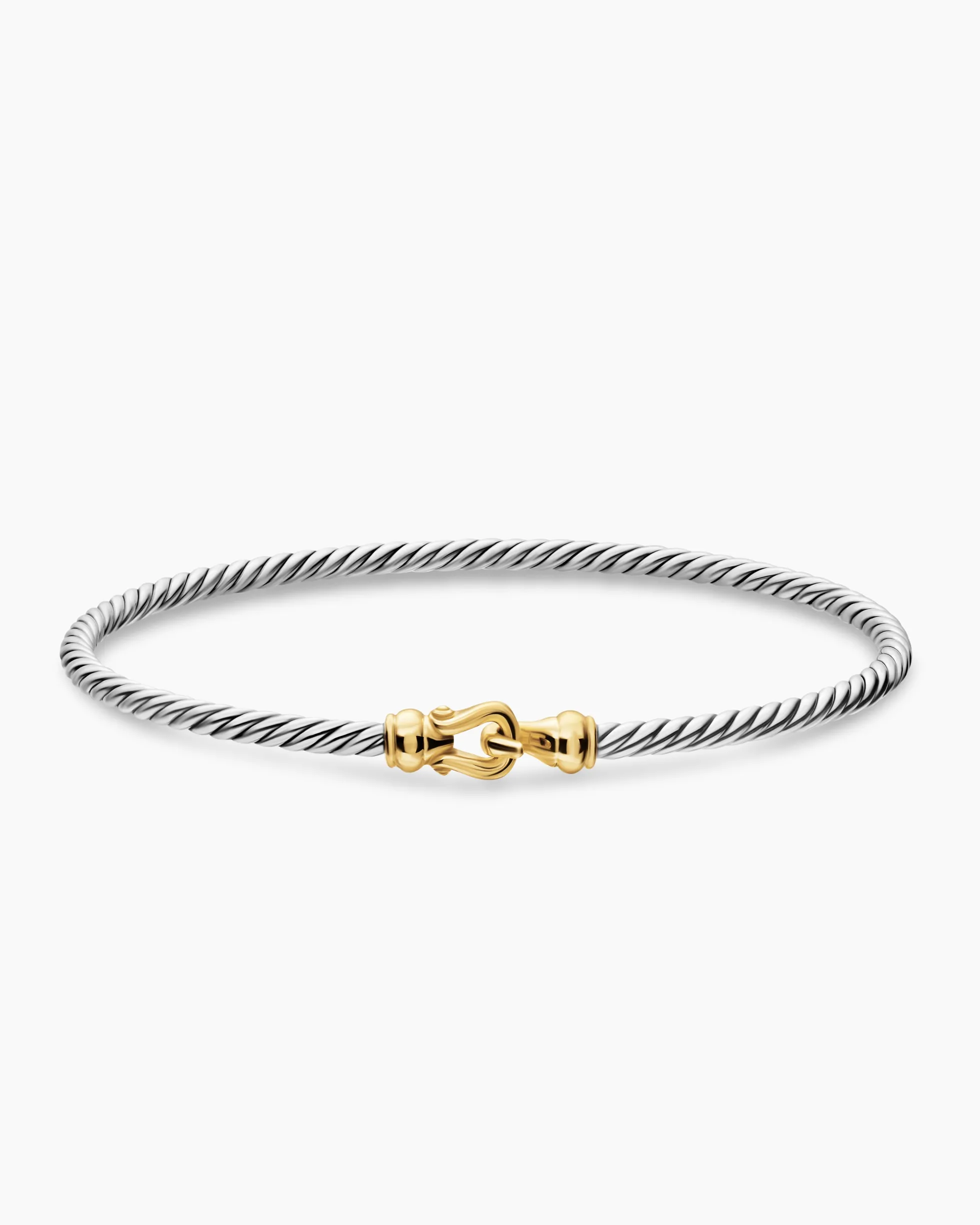 Micro Cable Flex® Buckle Bracelet Sterling Silver with 14K Yellow Gold, 2.6mm