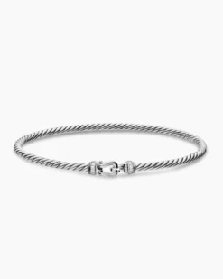 Micro Cable Flex® Buckle Bracelet Sterling Silver with Diamonds, 2.6mm