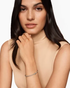 Micro Cable Flex® Buckle Bracelet Sterling Silver with Diamonds, 2.6mm