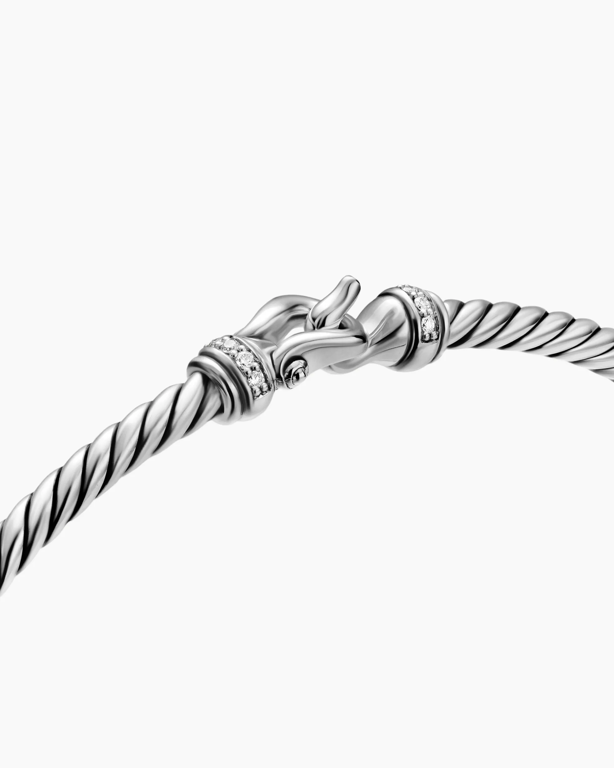 Micro Cable Flex® Buckle Bracelet Sterling Silver with Diamonds, 2.6mm