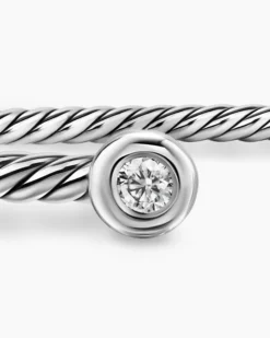 Micro Cable Flex® Round Bracelet Sterling Silver with Diamonds, 2.6mm