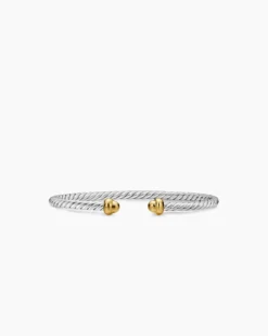 Micro Cable Flex® Teen Bracelet Sterling Silver with 14K Yellow Gold, 2.6mm