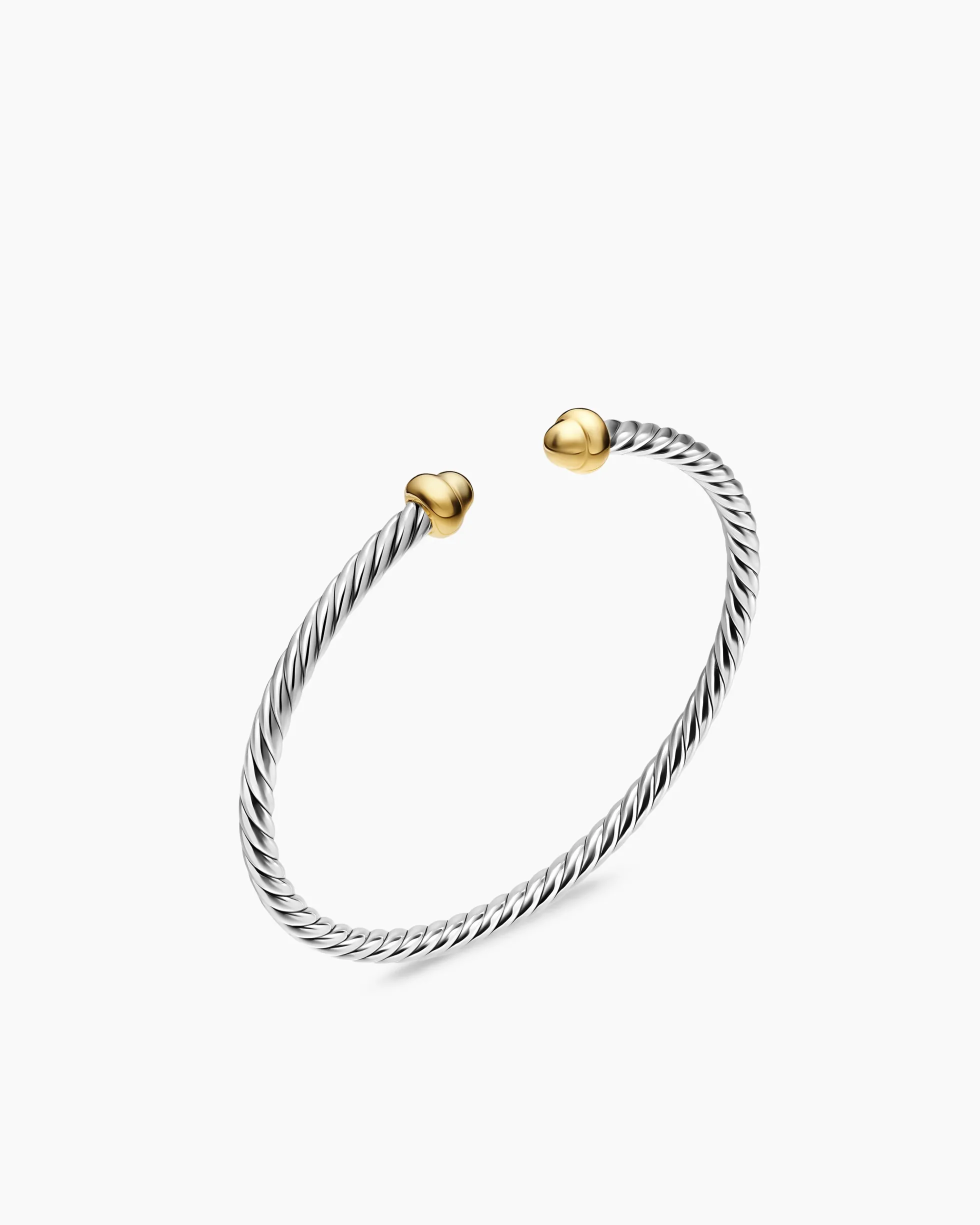 Micro Cable Flex® Teen Bracelet Sterling Silver with 14K Yellow Gold, 2.6mm