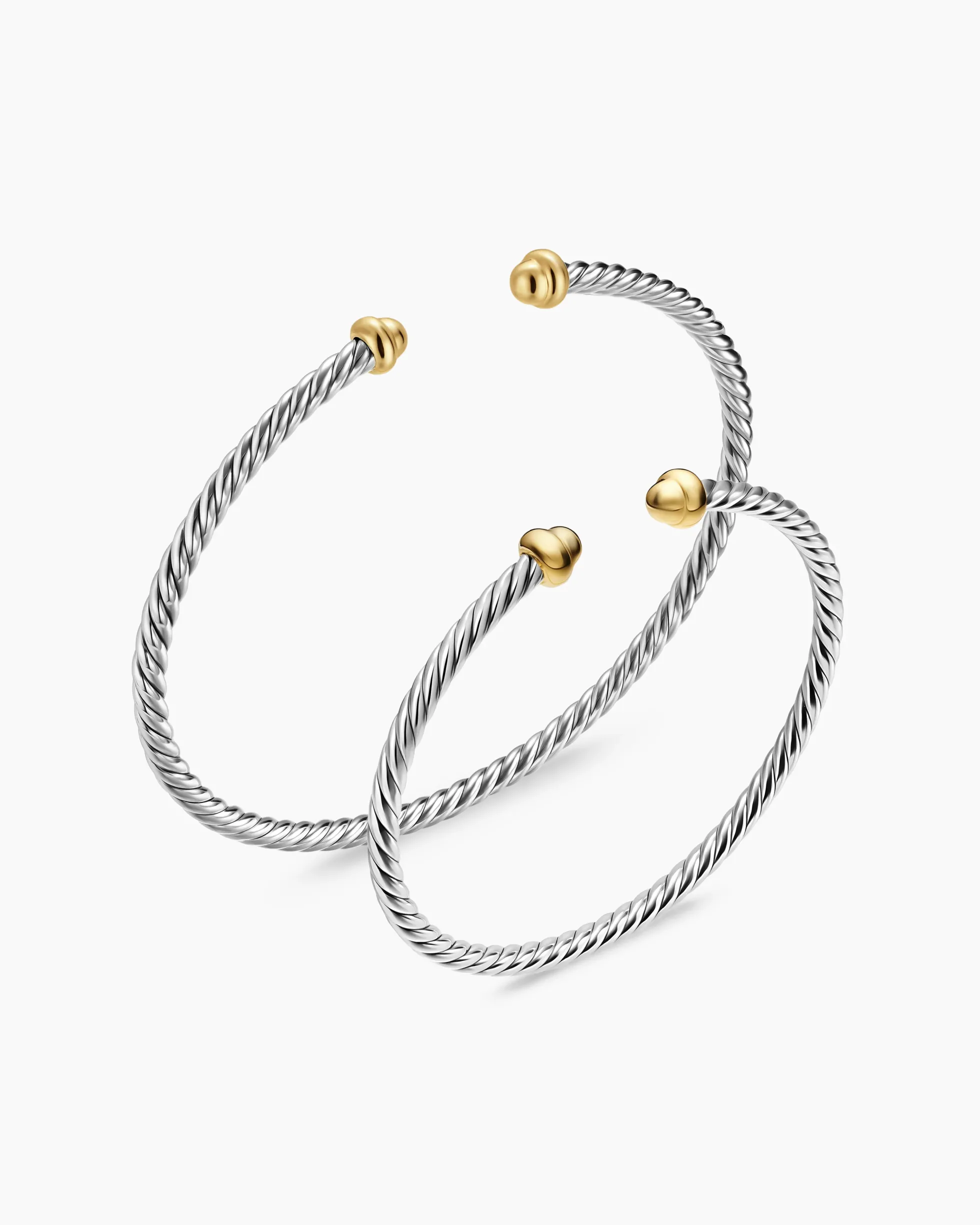 Micro Cable Flex® Teen Bracelet Sterling Silver with 14K Yellow Gold, 2.6mm