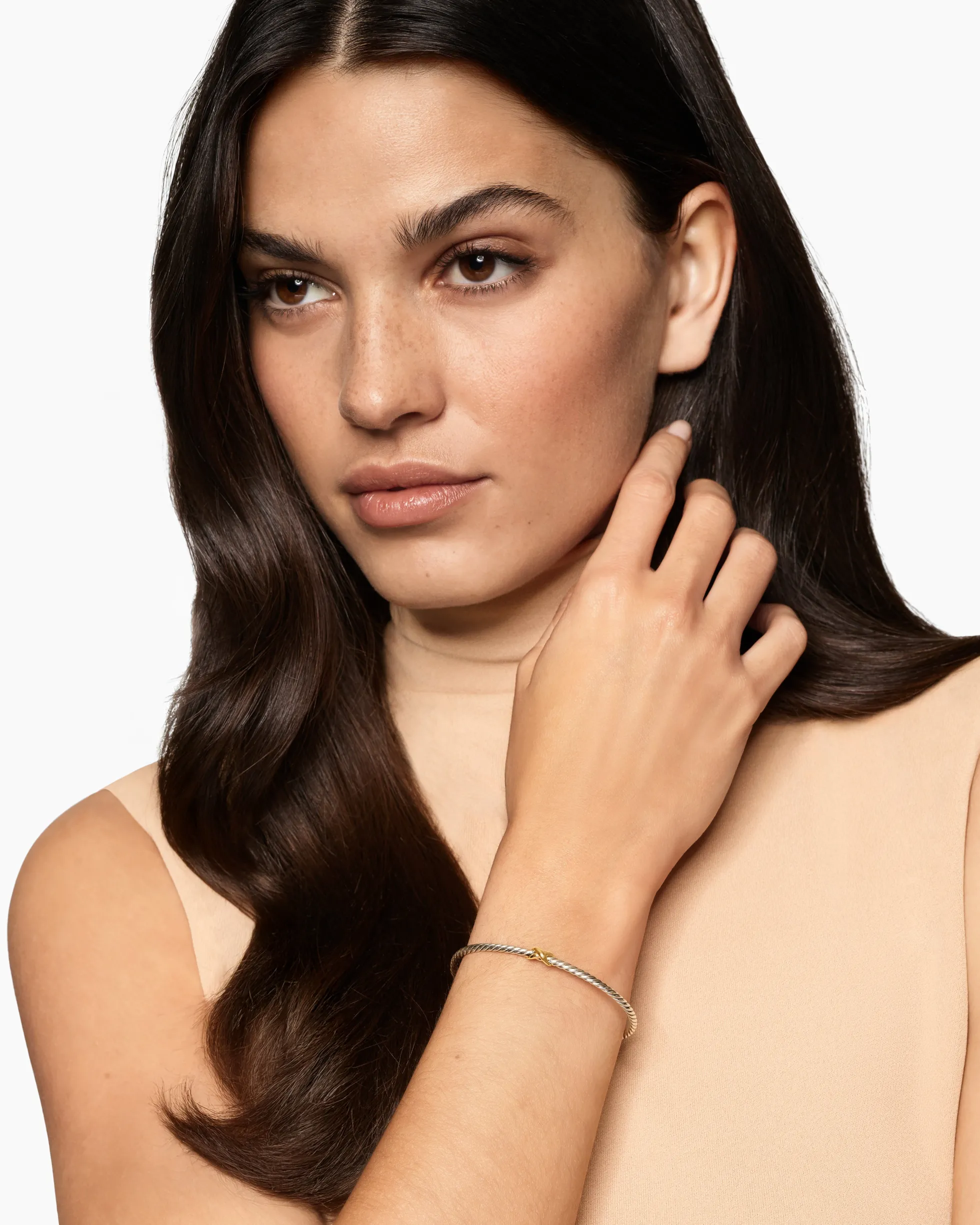 Micro Cable Flex® X Bracelet Sterling Silver with 14K Yellow Gold, 2.6mm