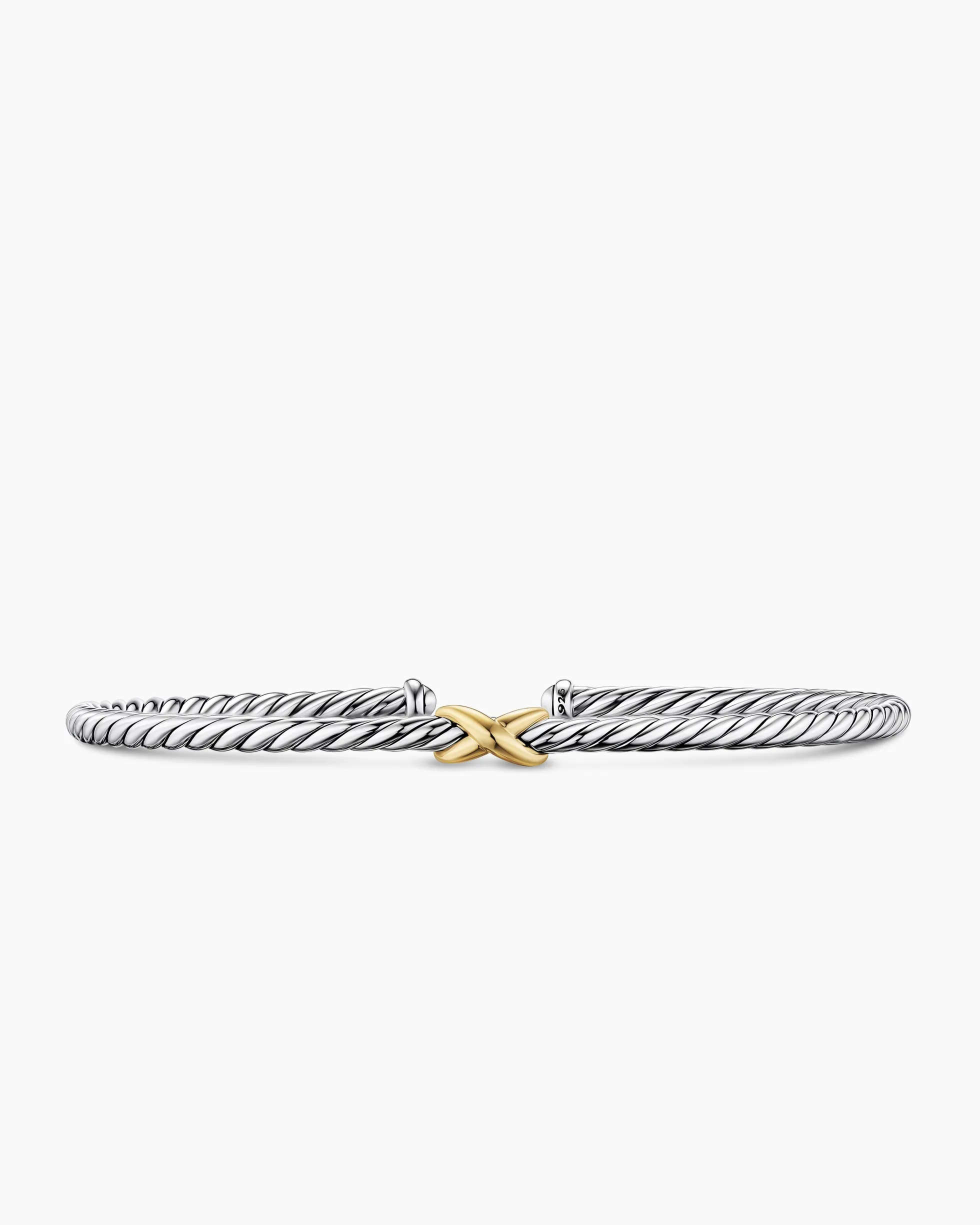 Micro Cable Flex® X Bracelet Sterling Silver with 14K Yellow Gold, 2.6mm