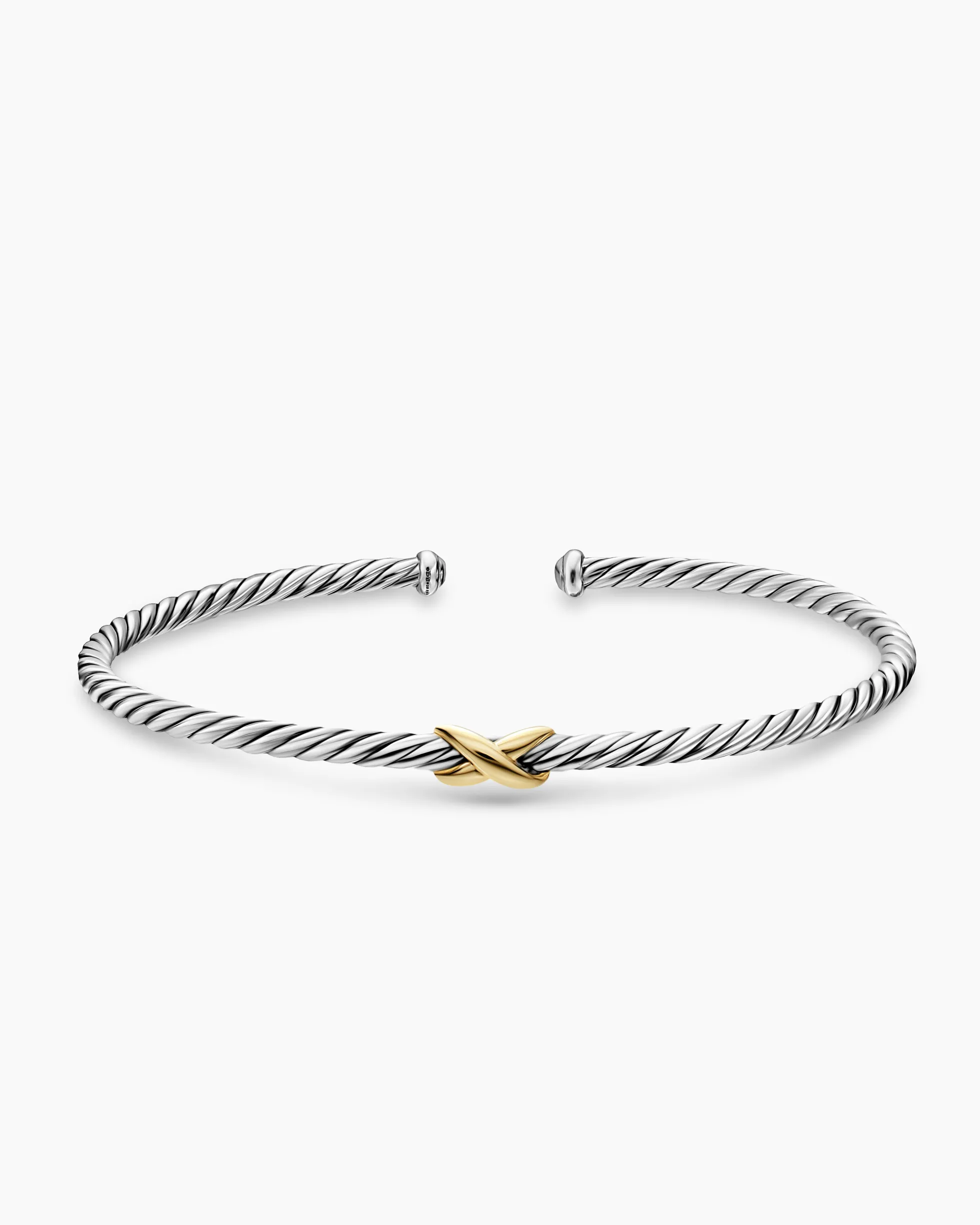 Micro Cable Flex® X Bracelet Sterling Silver with 14K Yellow Gold, 2.6mm